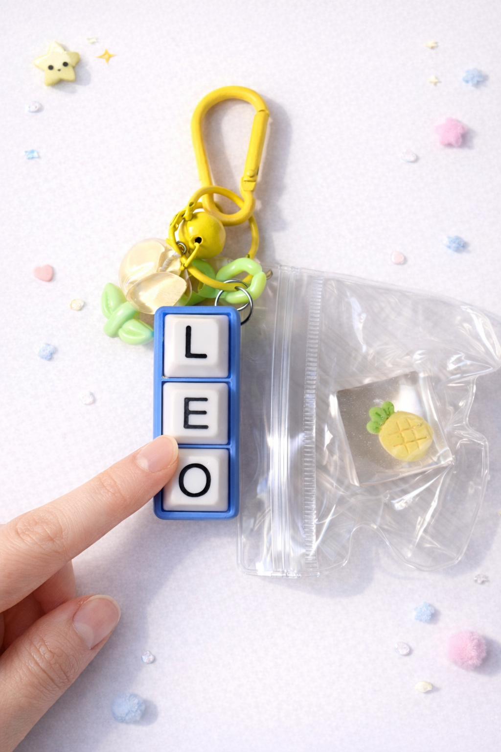 Clickable Name Keychain – Custom Fidget Key Tag, Personalized Gift, ASMR Clicker Toy, Kawaii Bag Charm