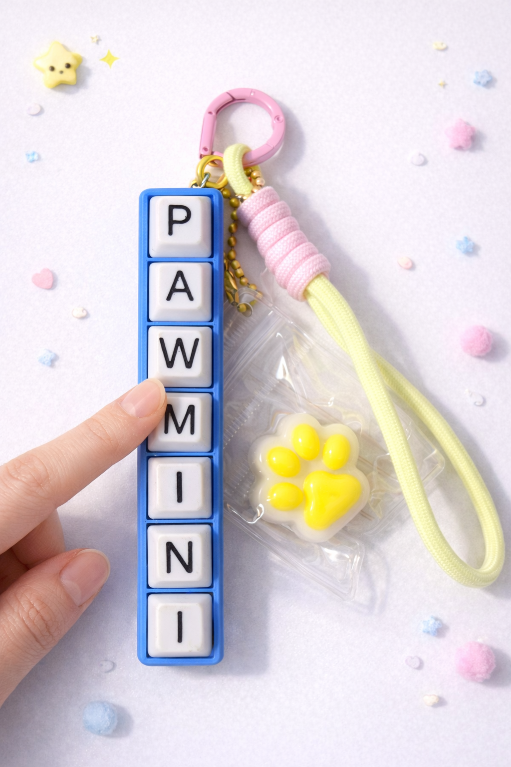 Clickable Name Keychain – Custom Fidget Key Tag, Personalized Gift, ASMR Clicker Toy, Kawaii Bag Charm