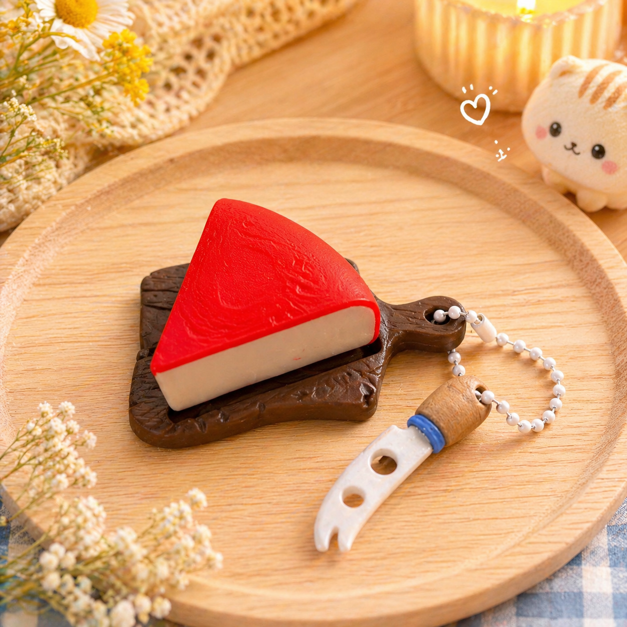 Cheese Clicker Keychain – ASMR Fidget Toy, Stress Relief, Hard Clicker