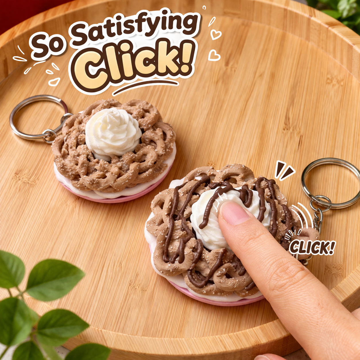 🍫 Chocolate Waffle Clicker Keychain